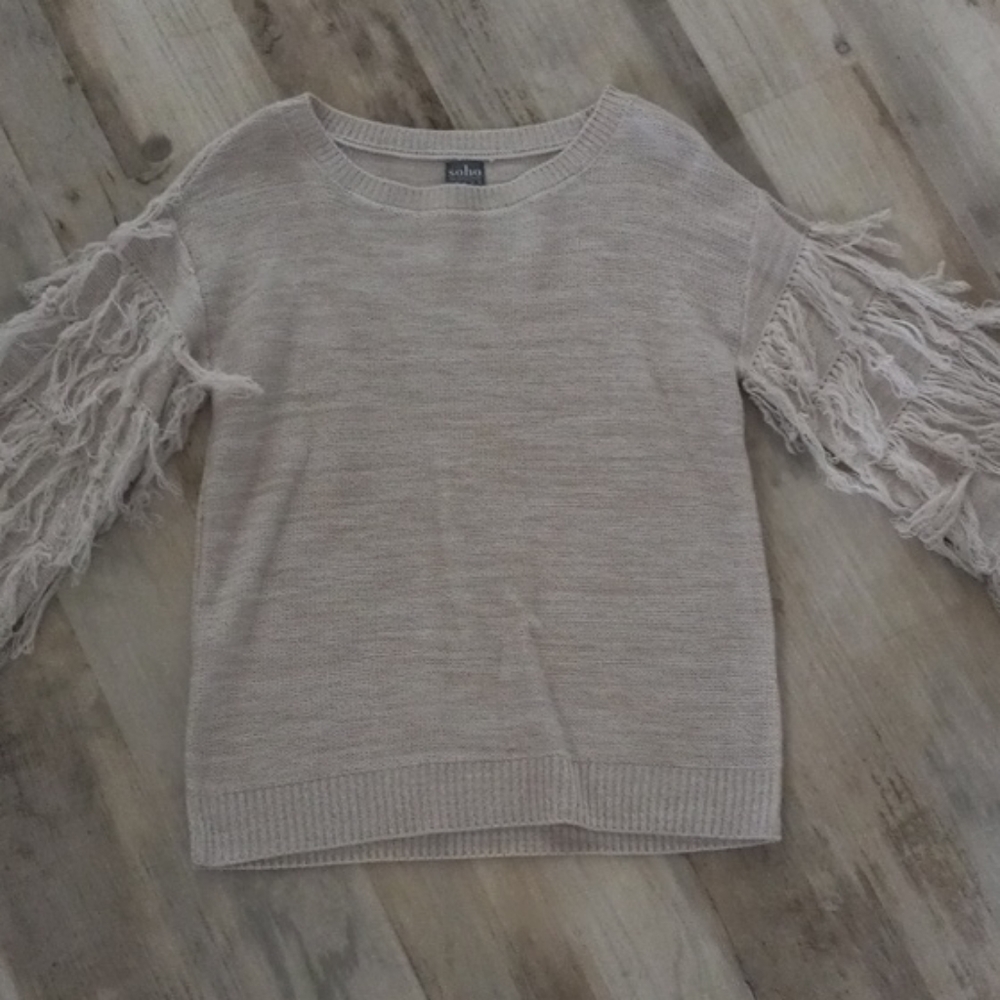 Soho fringe sleeve sweater size s.